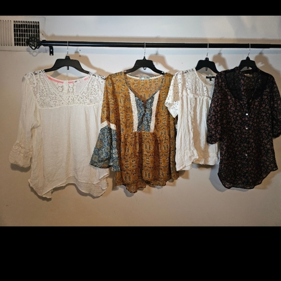 Lot of 8 Boho/Hippie style shirts M/L American Rag - Picture 3 of 3